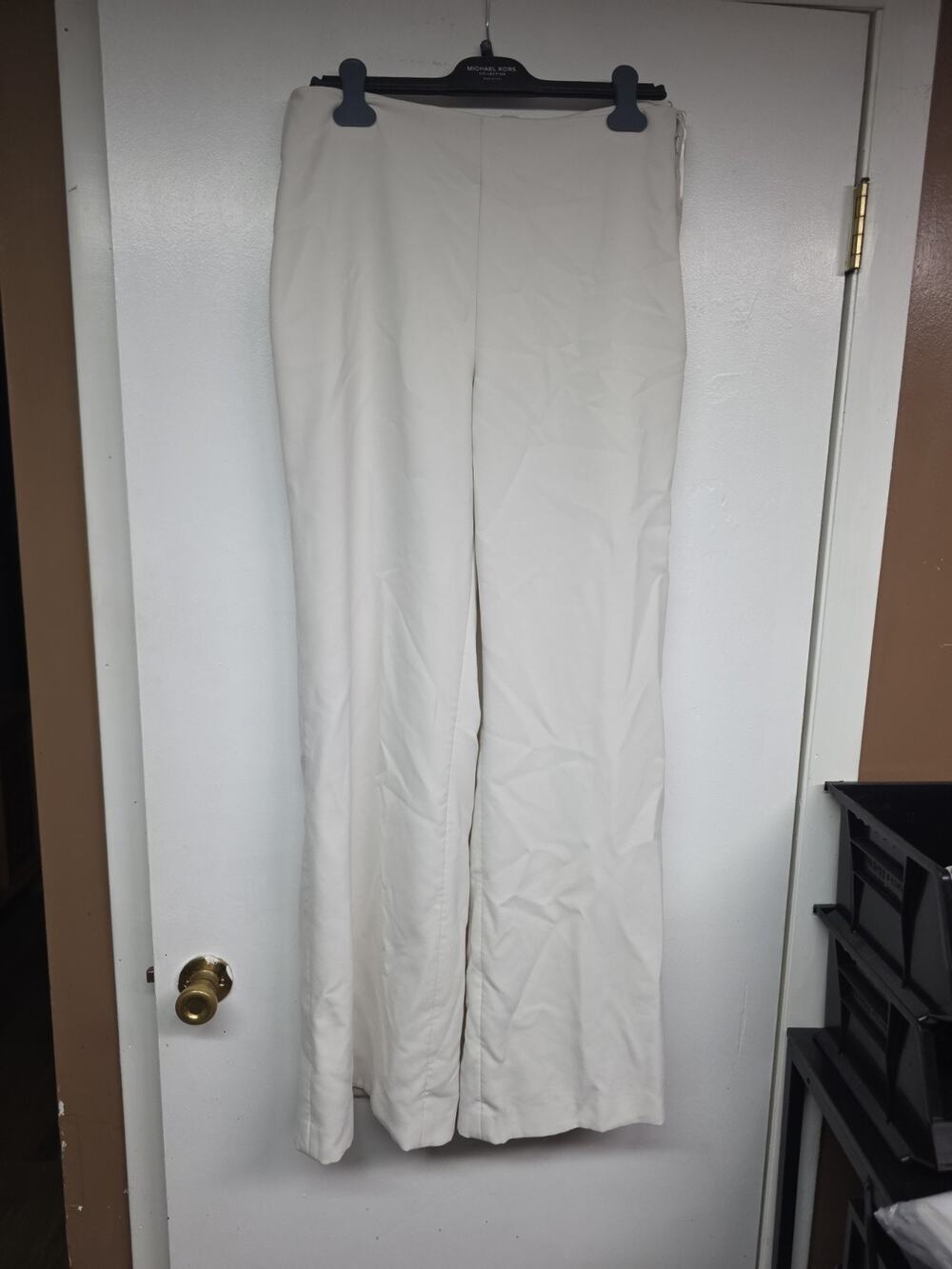 Sachin & Babi Ivory Whitley Wide Leg Dress Pants Size 12 High Rise Stretch...